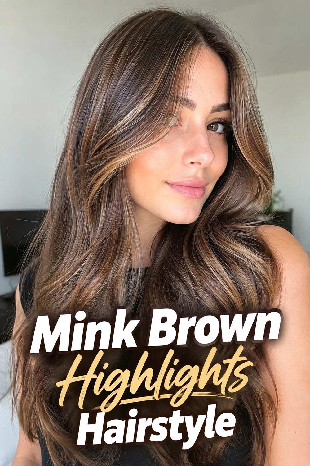 6. Mink Brown Highlights Hairstyle