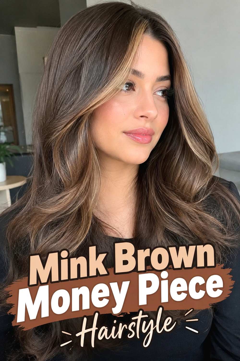 7. Mink Brown Money Piece Hairstyle