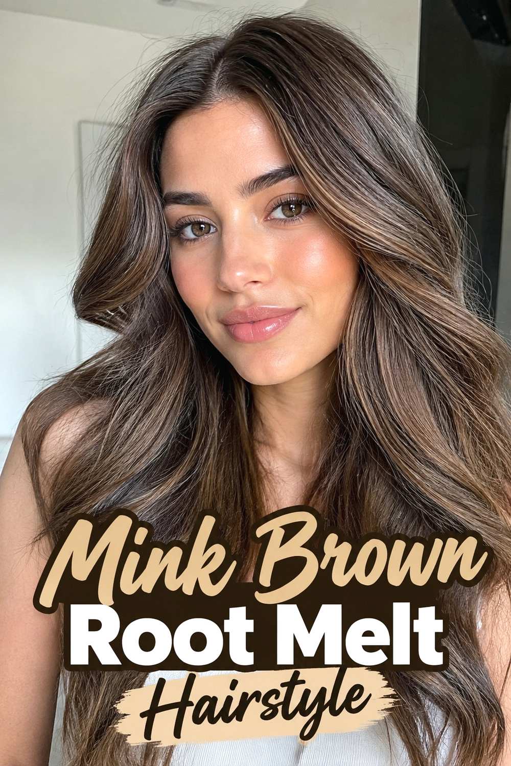 8. Mink Brown Root Melt Hairstyle