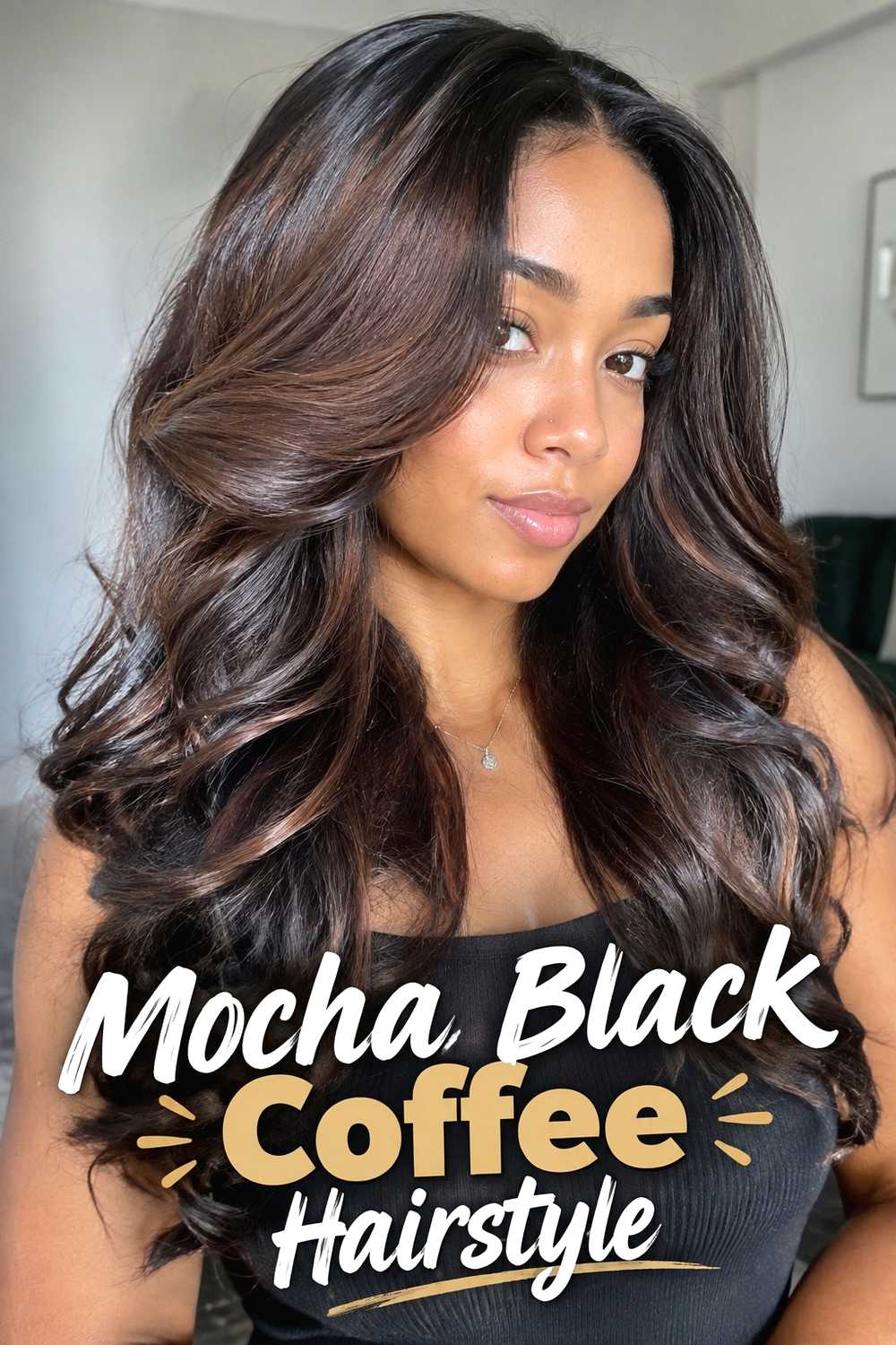 4. Mocha Black Coffee Hairstyle