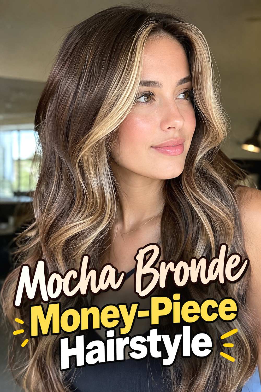 Mocha Bronde Money-Piece Hairstyle