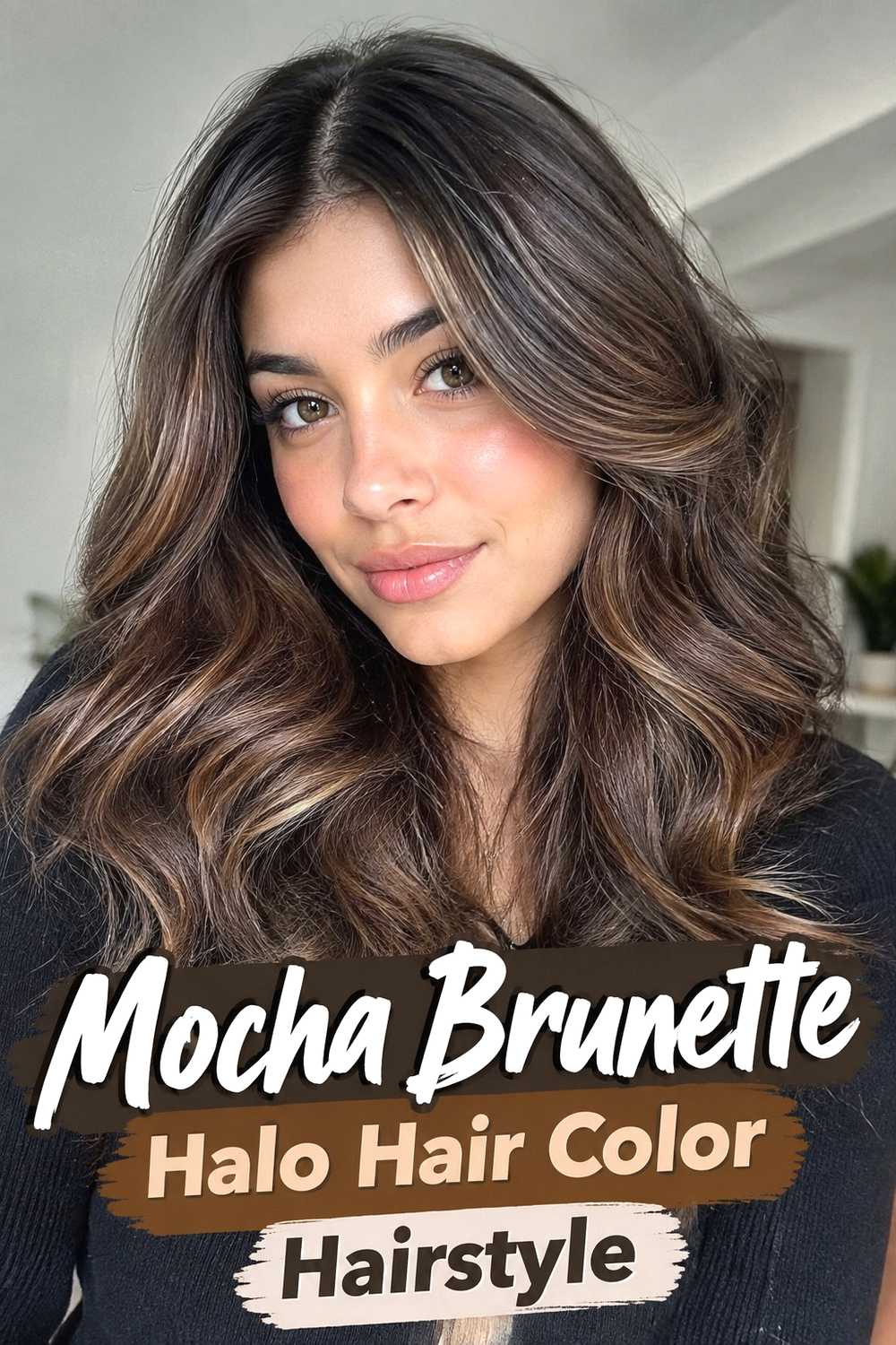 4. Mocha Brunette Halo Hair Color Hairstyle