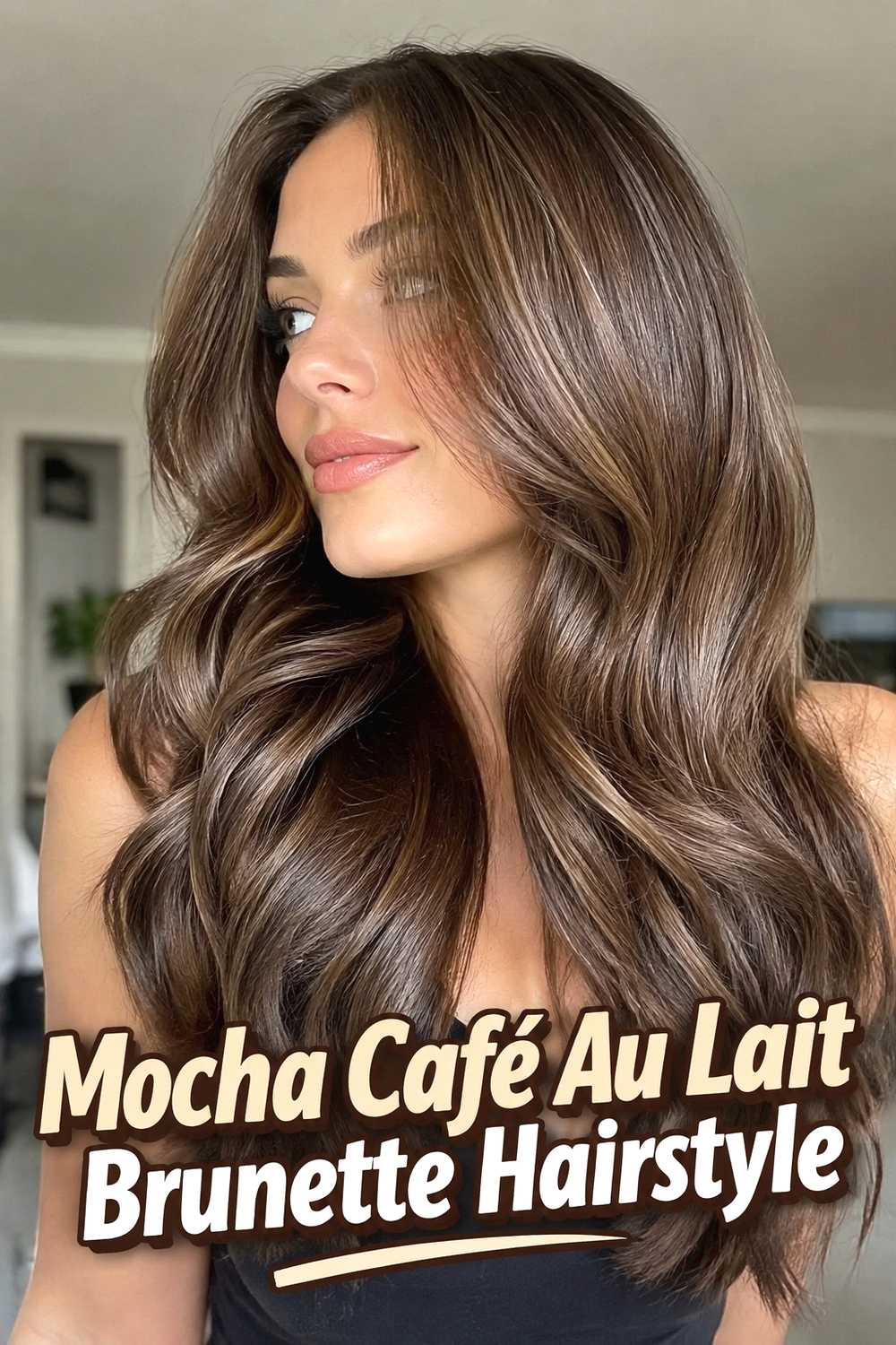4. Mocha Cafe Au Lait Brunette Hairstyle