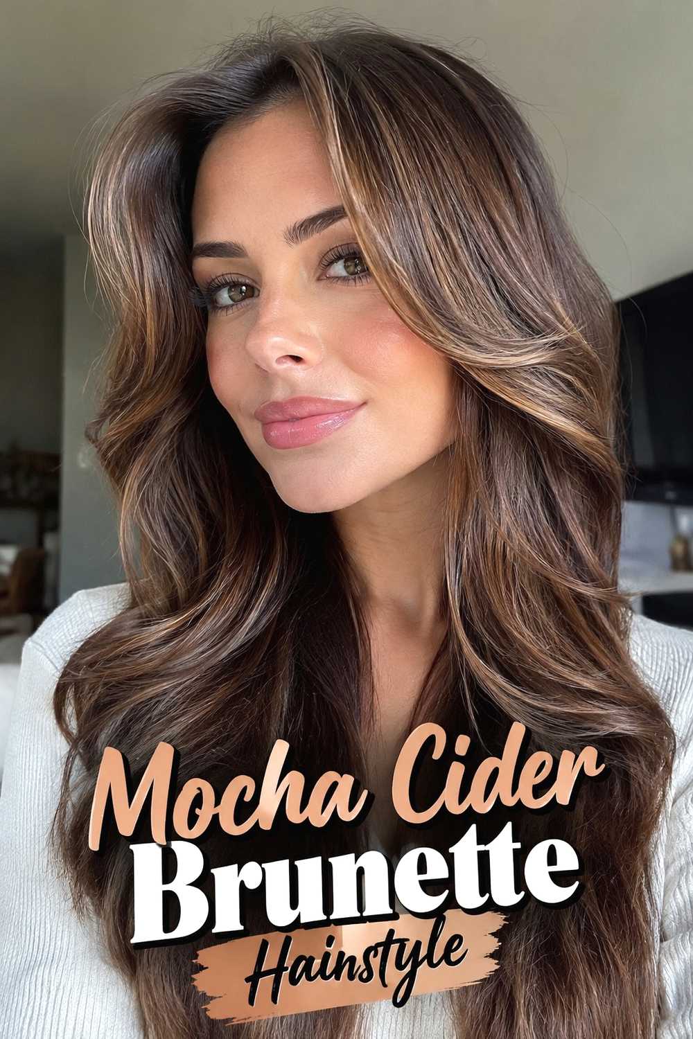 13. Mocha Cider Brunette Hairstyle