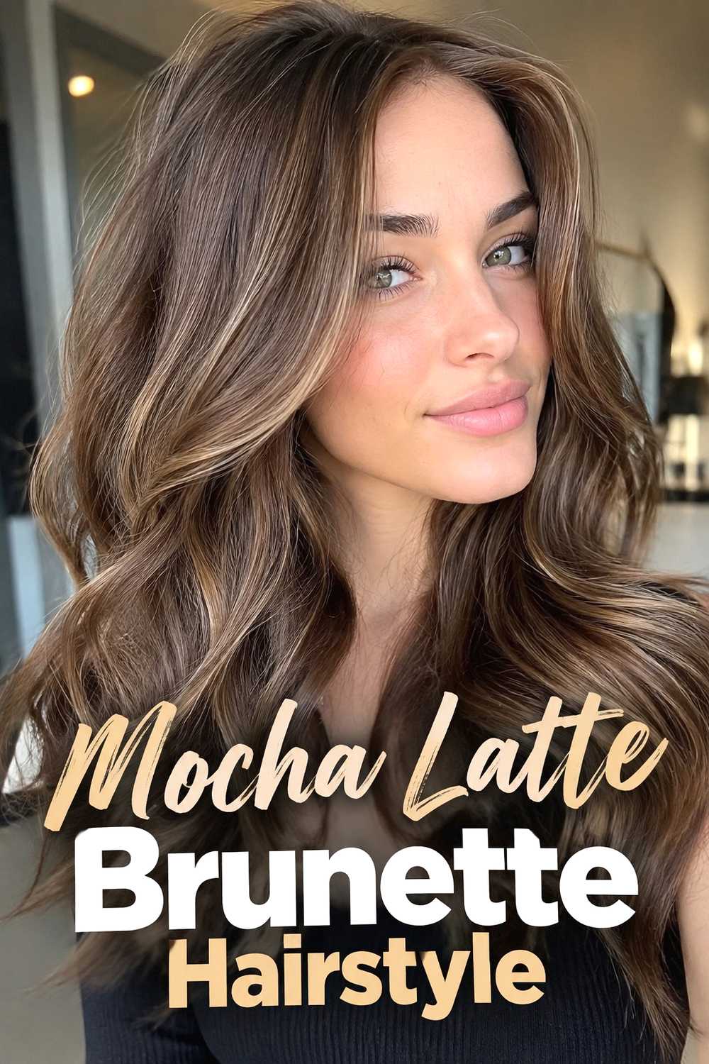 3. Mocha Latte Brunette Hairstyle
