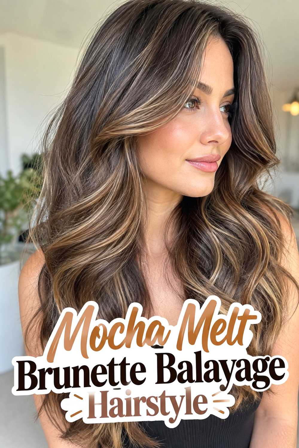 2. Mocha Melt Brunette Balayage Hairstyle