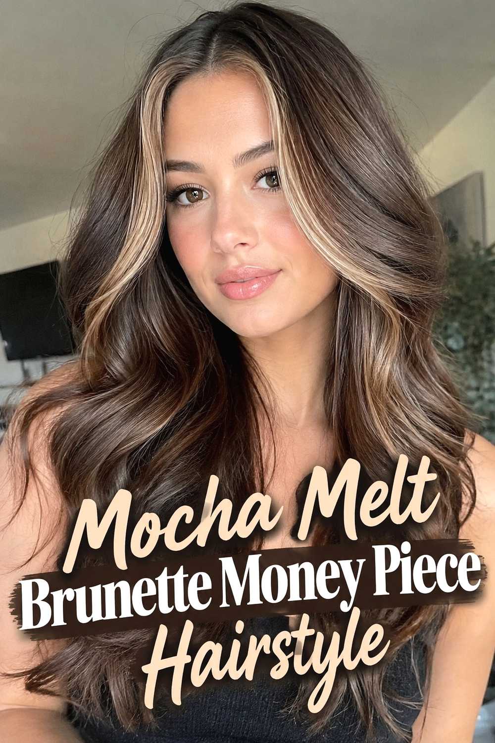 7. Mocha Melt Brunette Money Piece Hairstyle