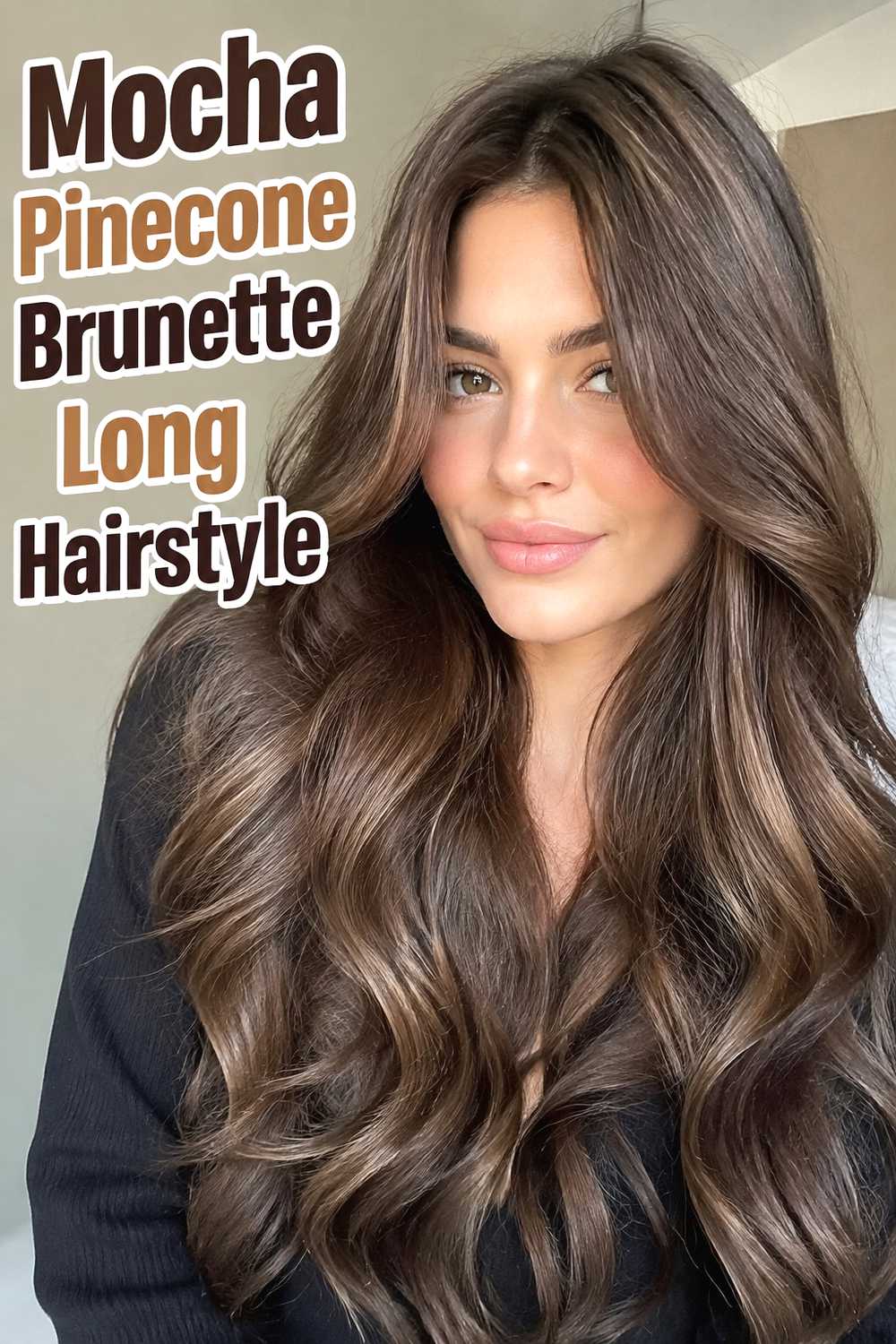 13. Mocha Pinecone Brunette Long Hairstyle