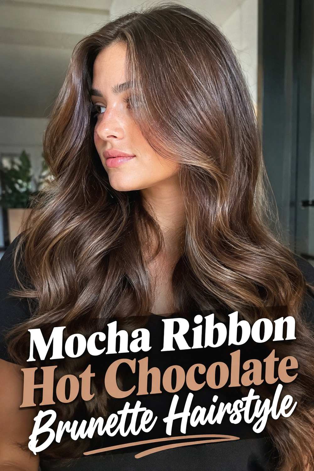 4. Mocha Ribbon Hot Chocolate Brunette Hairstyle