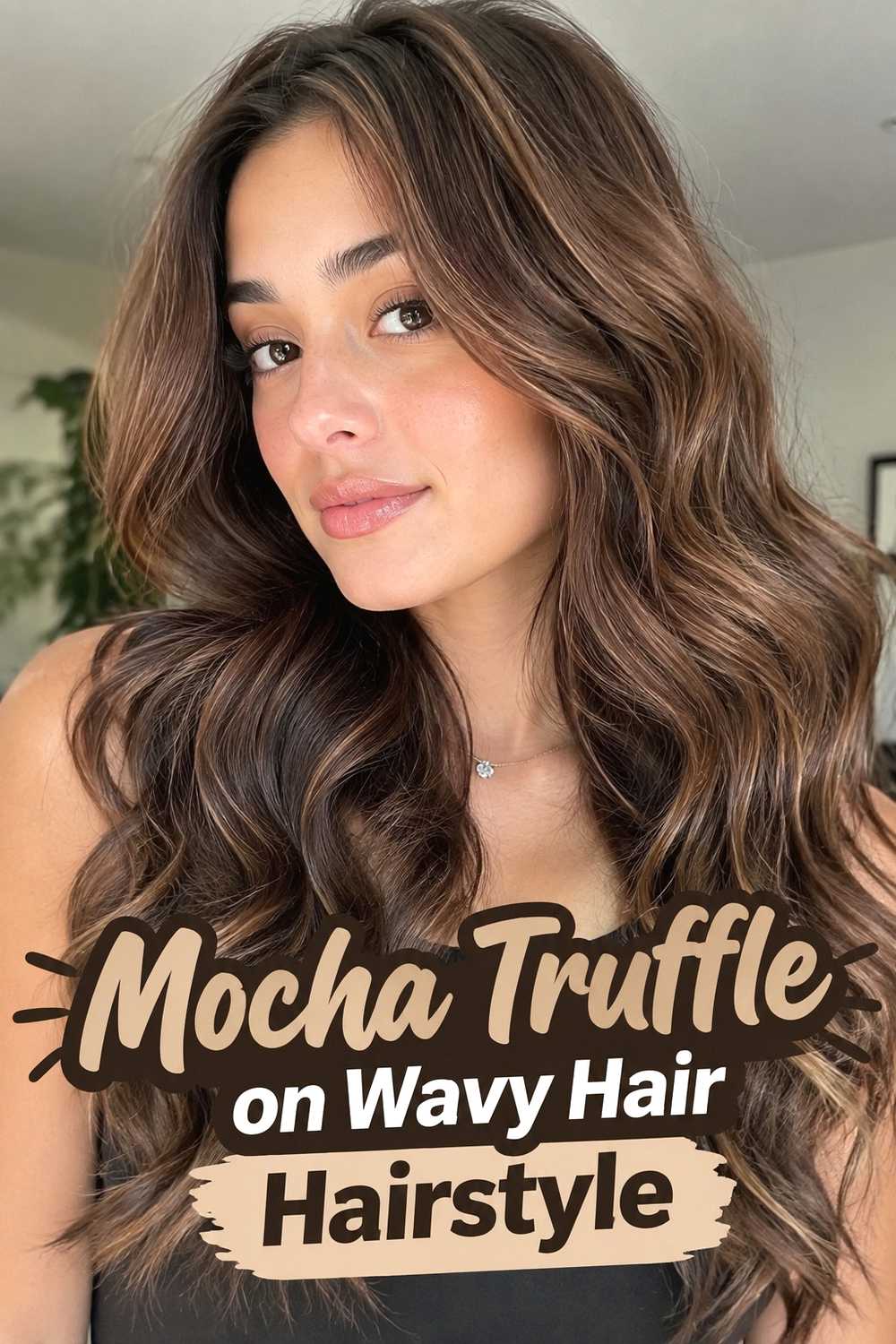 14. Mocha Truffle On Wavy Hair Hairstyle