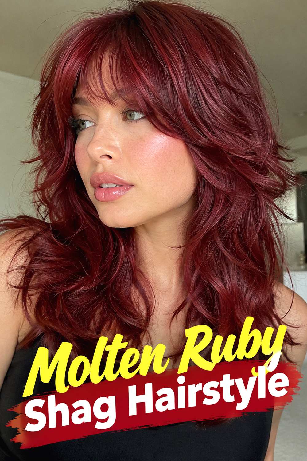 Molten Ruby Shag Hairstyle