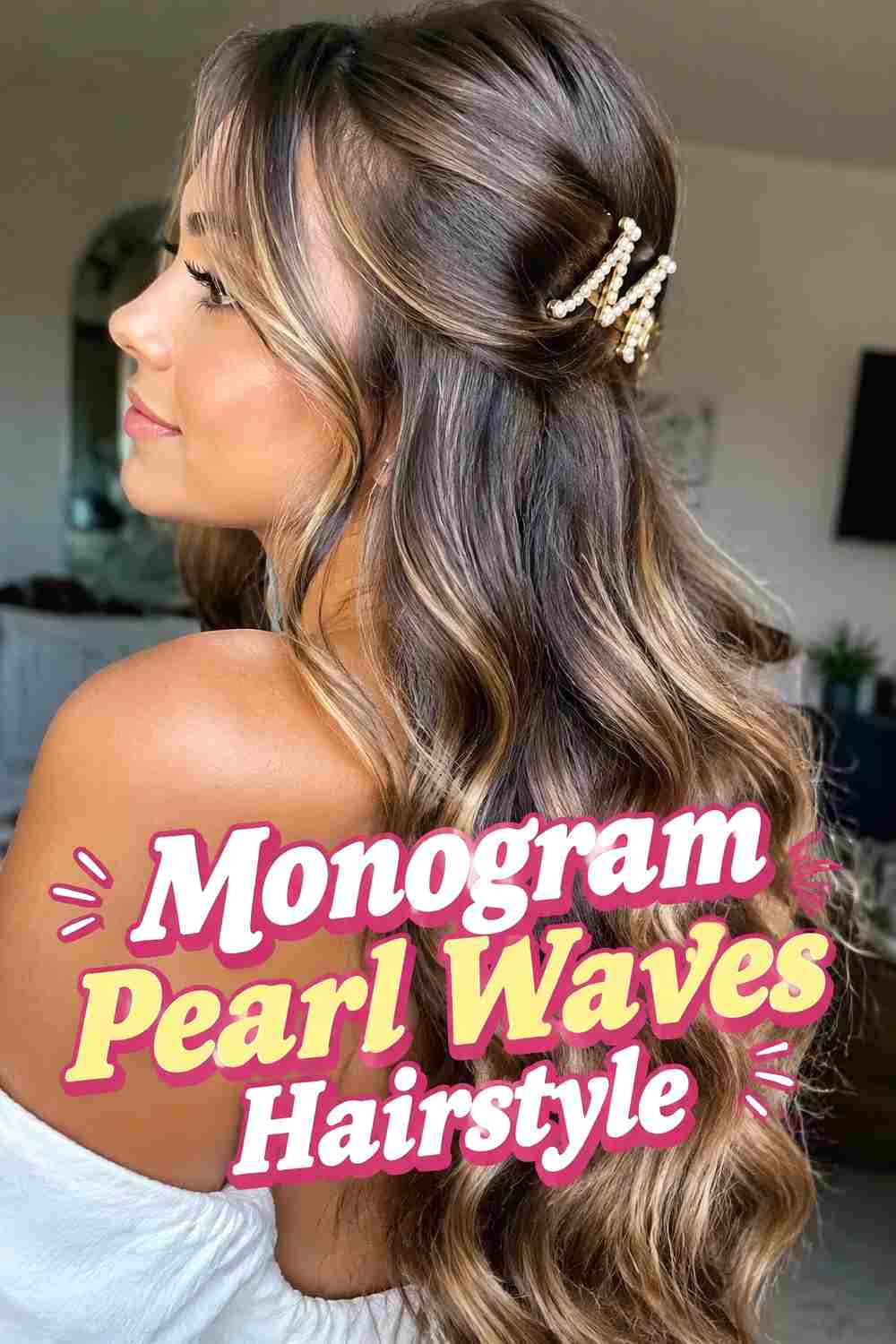 6. Monogram Pearl Waves Hairstyle