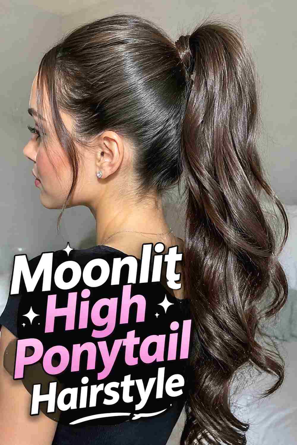 1. Moonlit High Ponytail Hairstyle