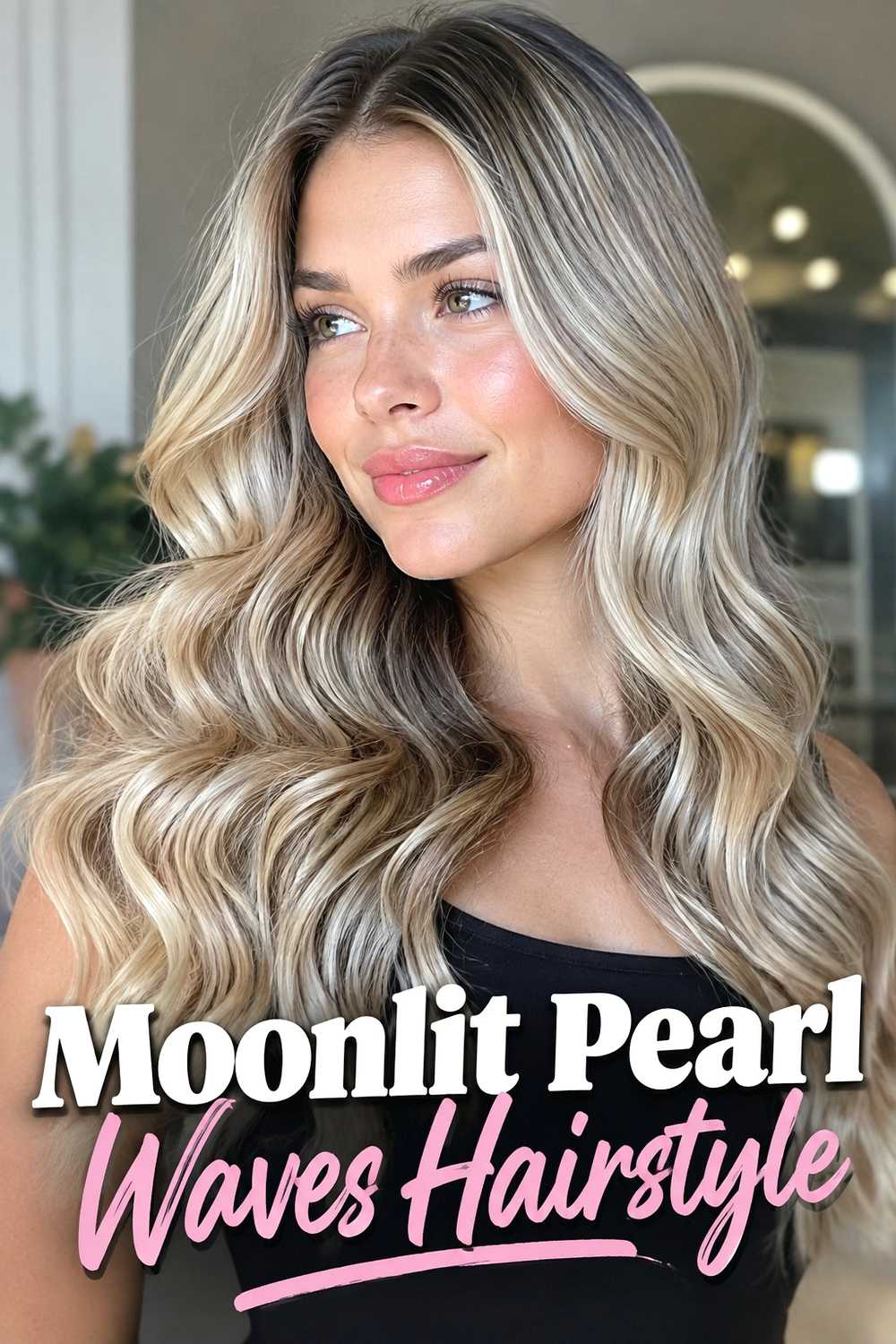 1. Moonlit Pearl Waves Hairstyle