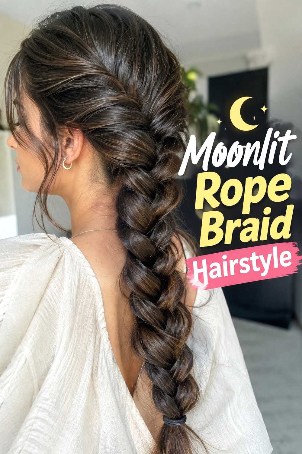 7. Moonlit Rope Braid Hairstyle