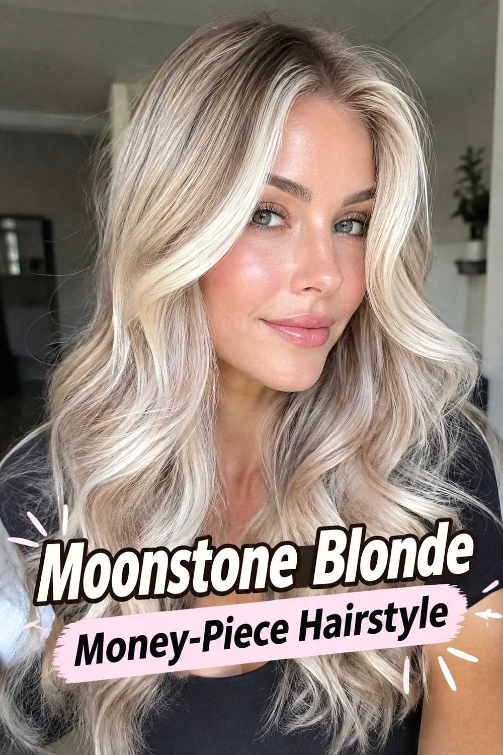 11. Moonstone Blonde Money Piece Hairstyle