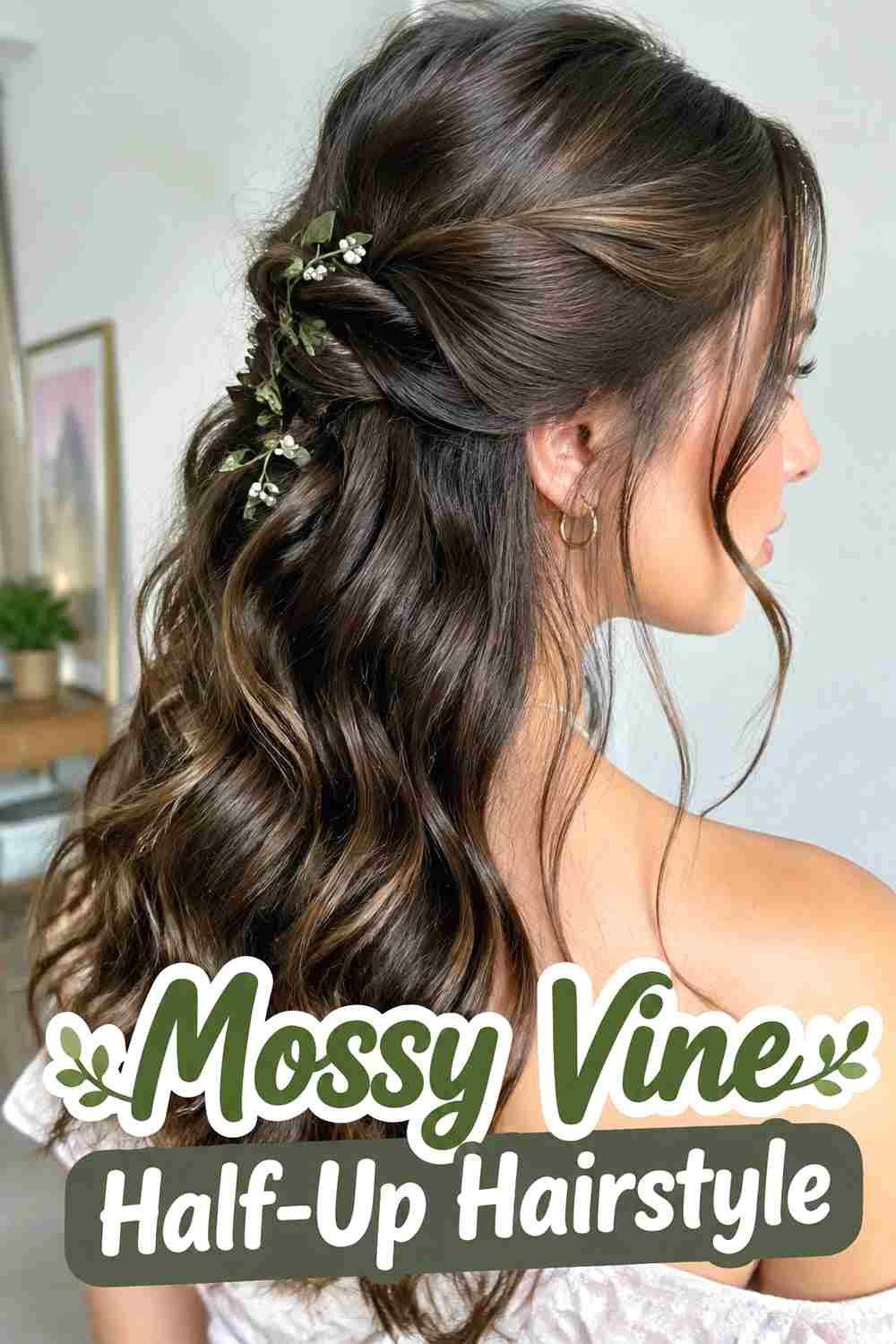 1. Mossy Vine Half Up Hairstyle