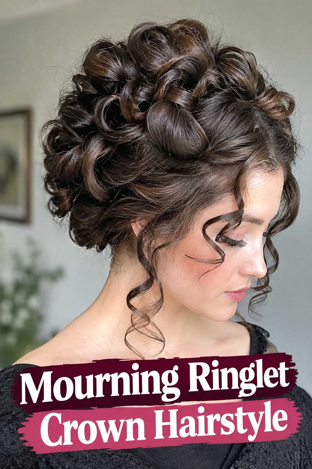 1. Mourning Ringlet Crown Hairstyle