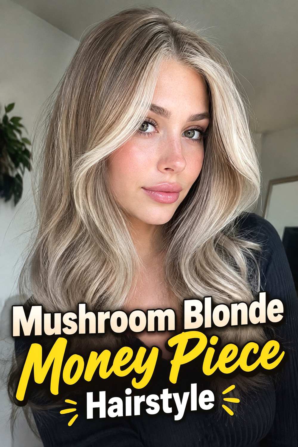 8. Mushroom Blonde Money Piece Hairstyle
