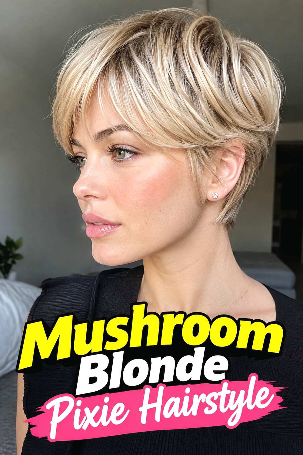 14. Mushroom Blonde Pixie Hairstyle