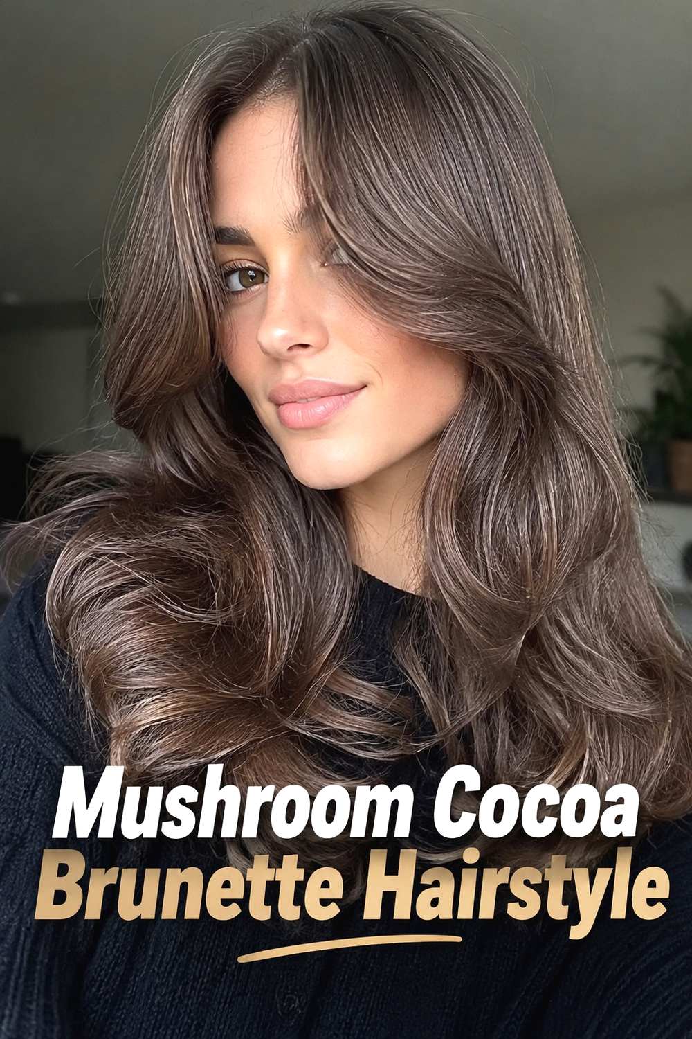 13. Mushroom Cocoa Brunette Hairstyle