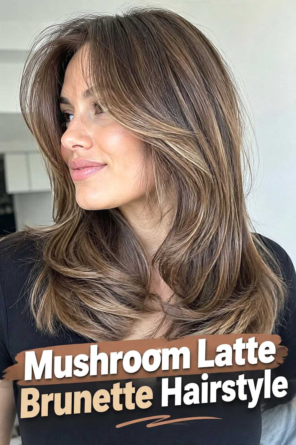 10. Mushroom Latte Brunette Hairstyle