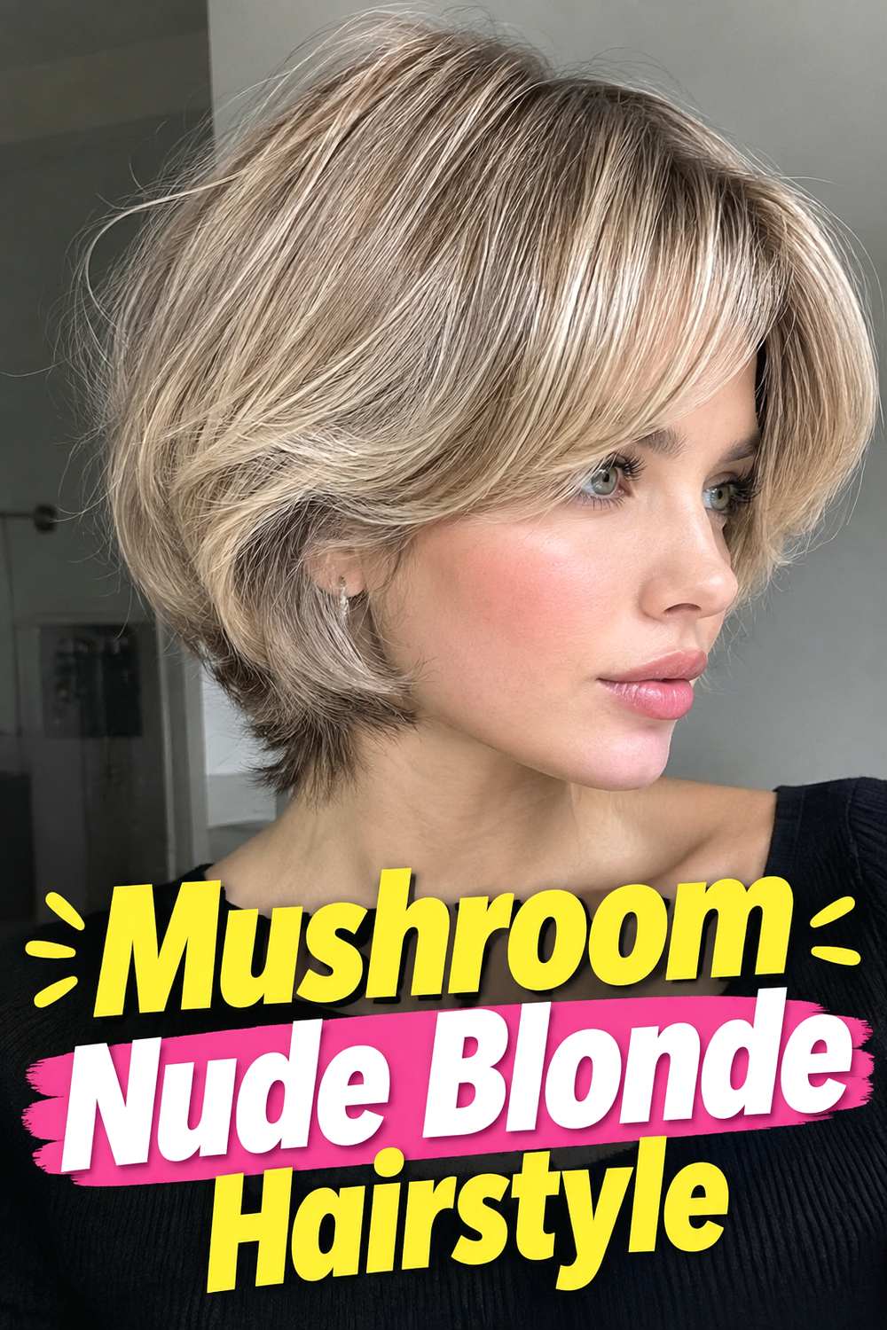 Mushroom Nude Blonde Hairstyle