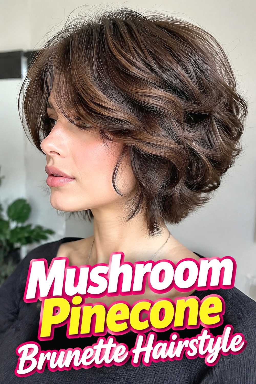 8. Mushroom Pinecone Brunette Hairstyle
