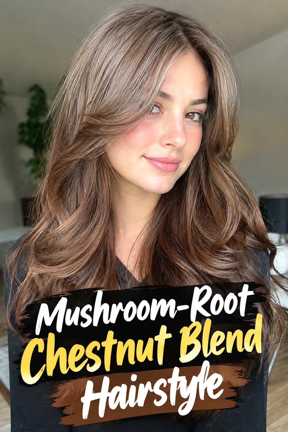 Mushroom-Root Chestnut Blend Hairstyle