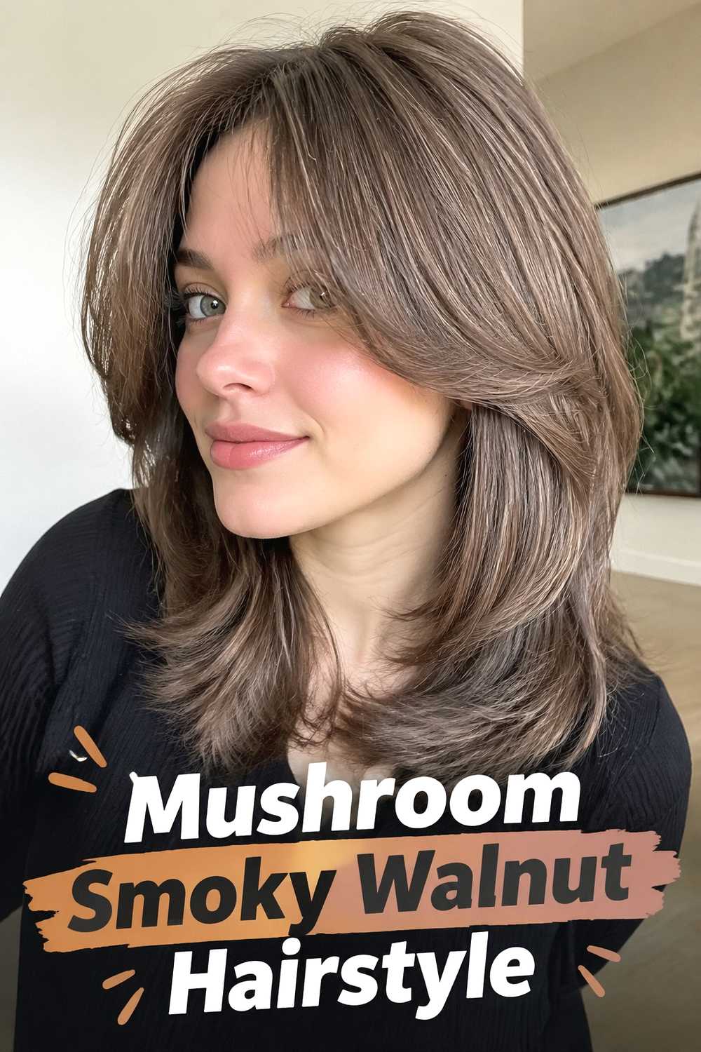 8. Mushroom Smoky Walnut Hairstyle