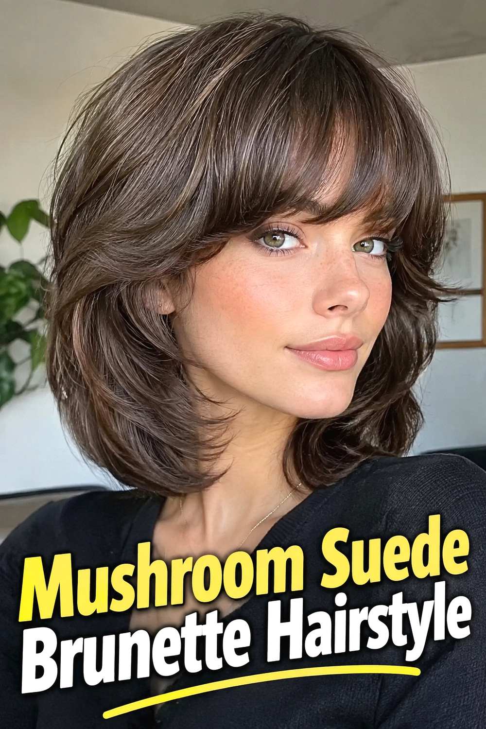 7. Mushroom Suede Brunette Hairstyle