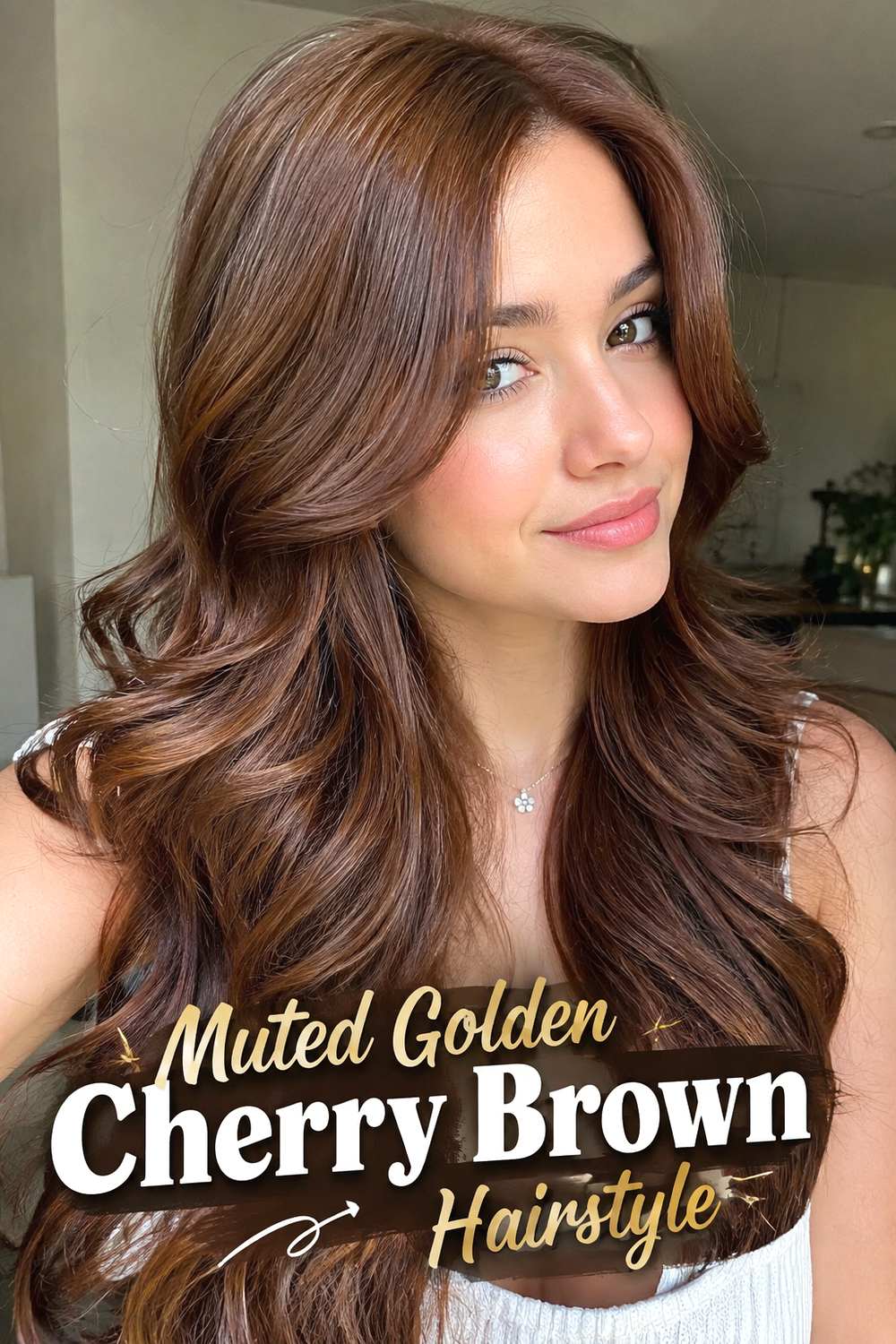 Muted Golden Cherry Brown Hairstyle