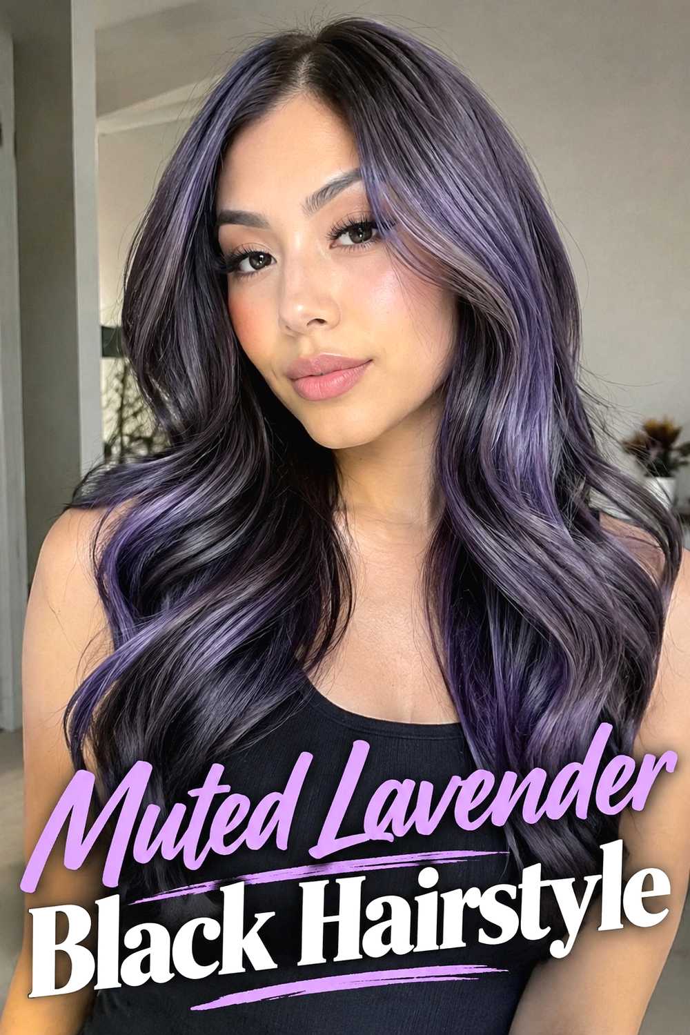 11. Muted Lavender Black Hairstyle