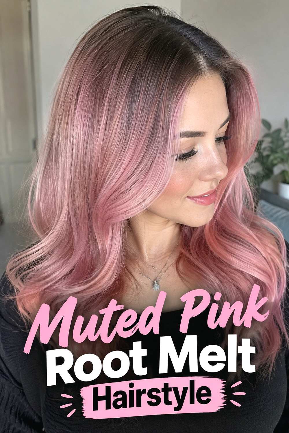 8. Muted Pink Root Melt Hairstyle