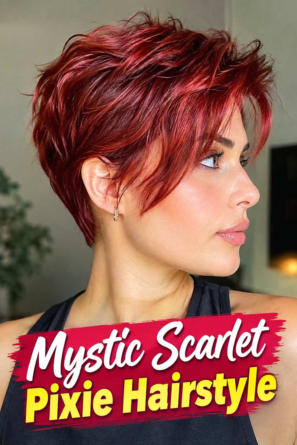 Mystic Scarlet Pixie Hairstyle
