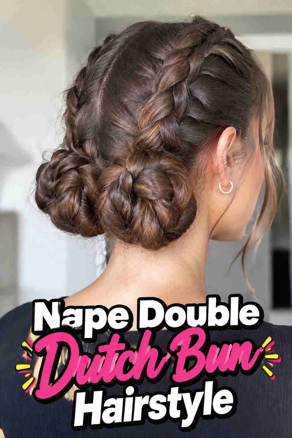 5. Nape Double Dutch Bun Hairstyle