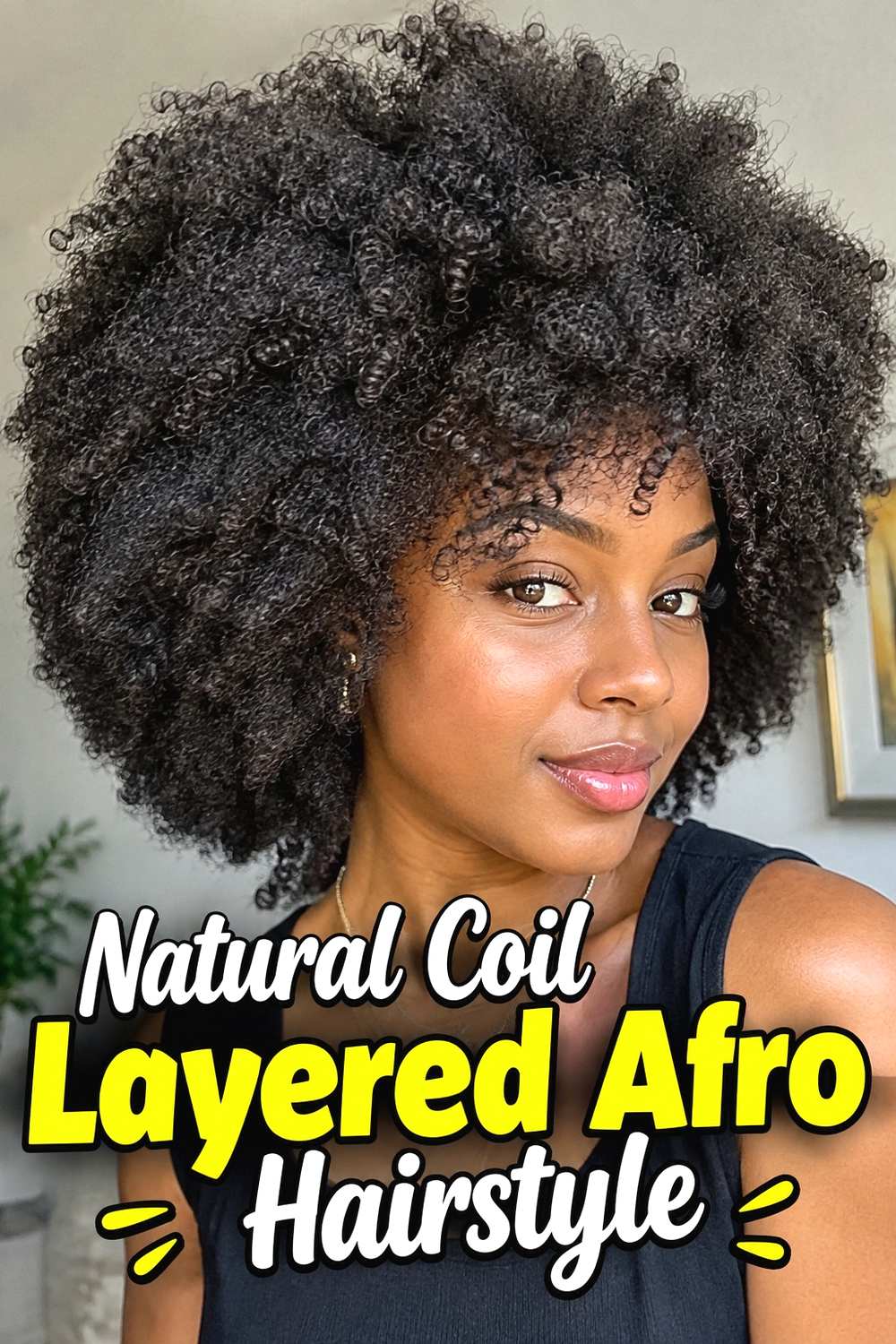 14. Natural Coil Layered Afro Hairstyle