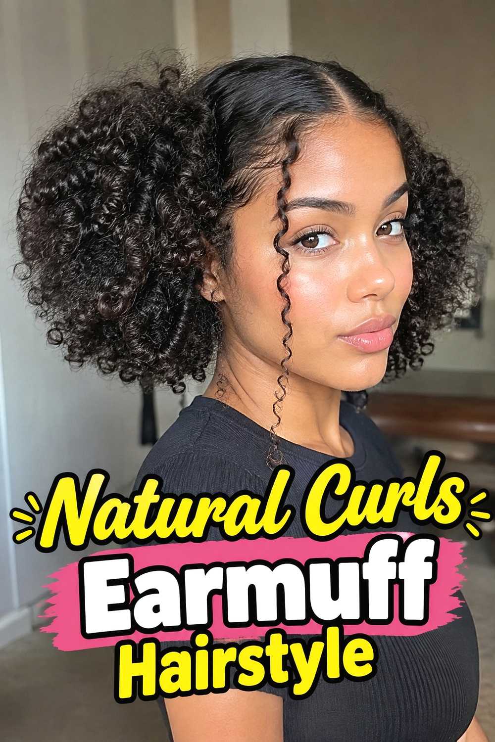 11. Natural Curls Earmuff Hairstyle