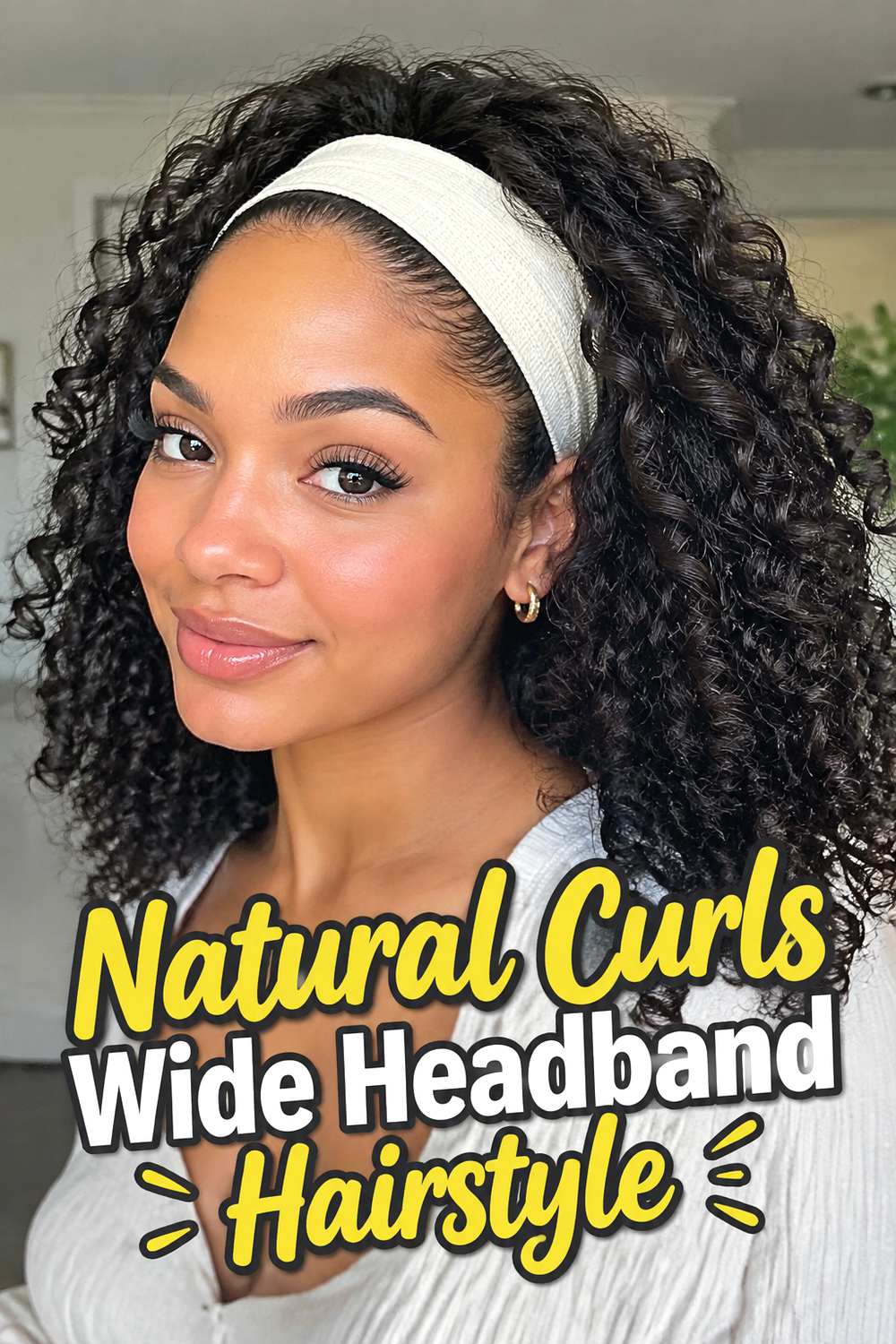 Natural Curls Wide Headband Hairstyle