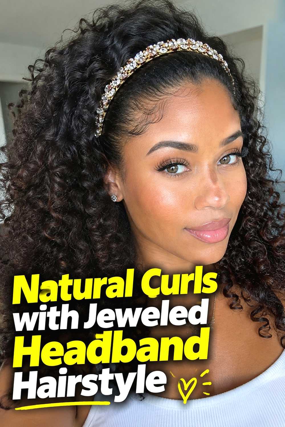 11. Natural Curls With Jeweled Headband Hairstyle