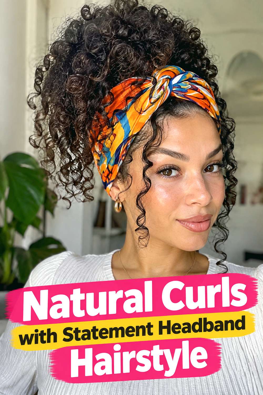 Natural Curls with Statement Headband Hairstyle