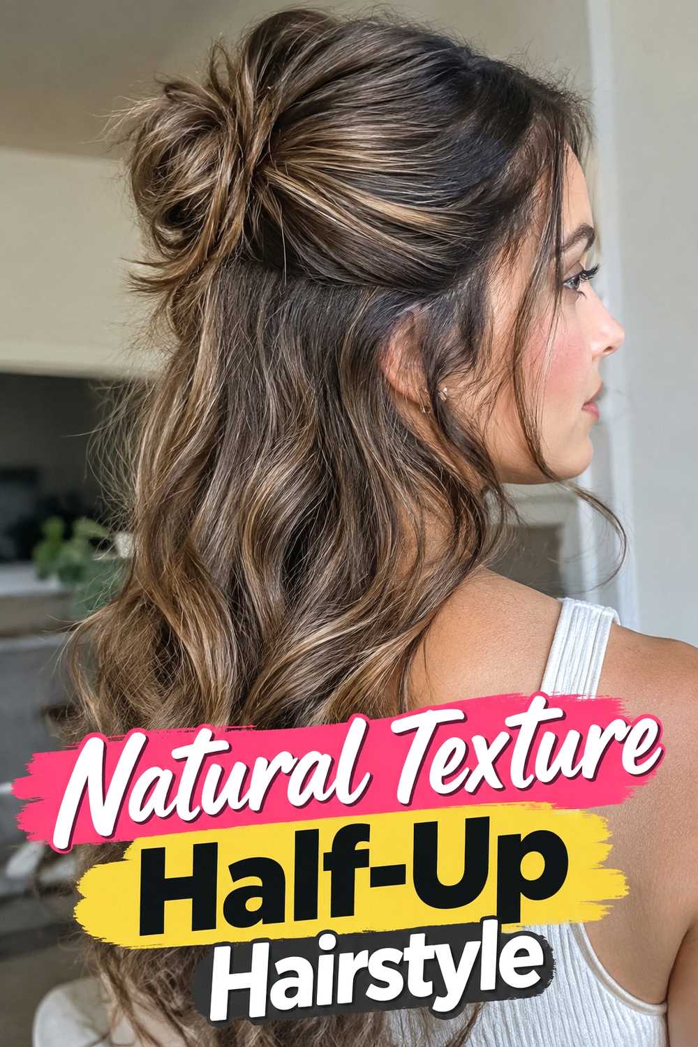 16. Natural Texture Half Up Hairstyle