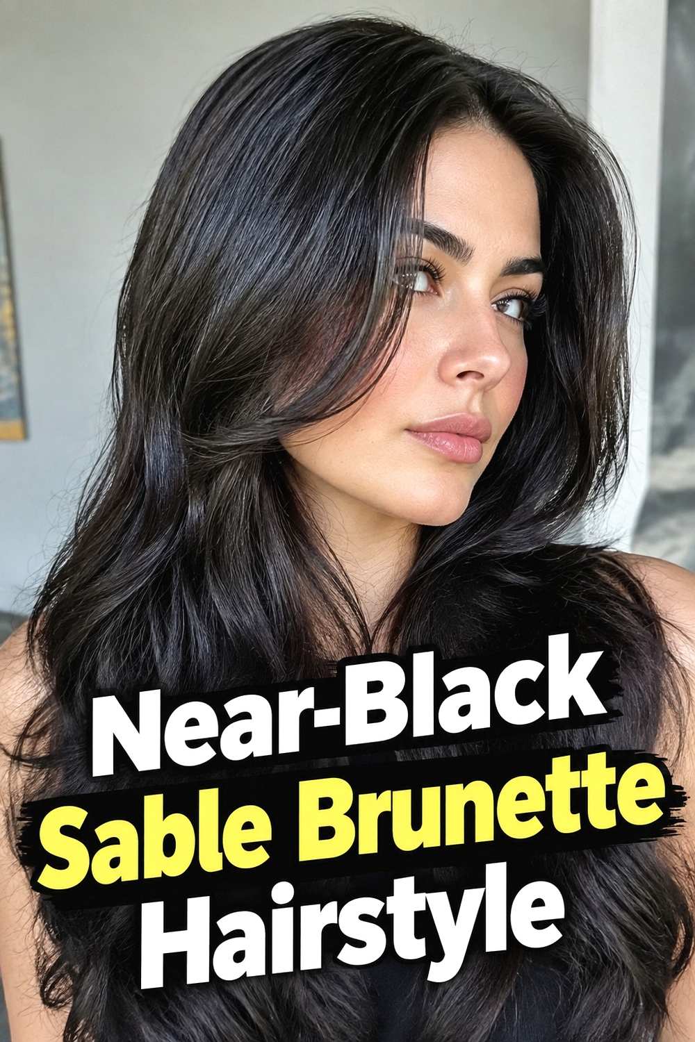 16. Near Black Sable Brunette Hairstyle