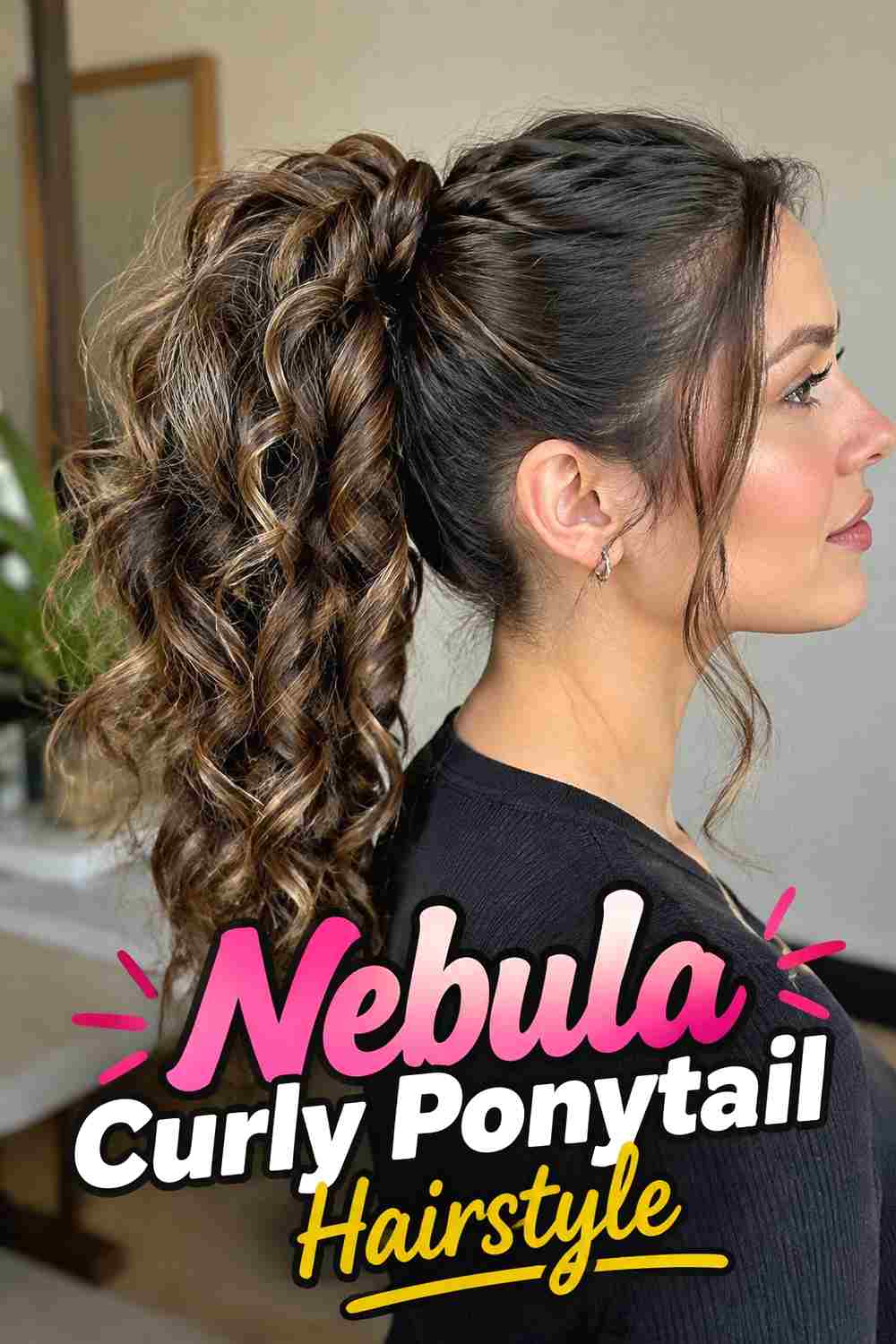 12. Nebula Curly Ponytail Hairstyle