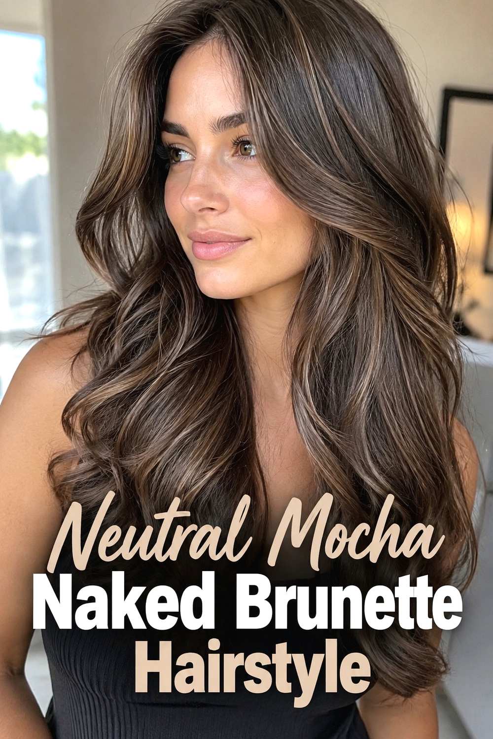 2. Neutral Mocha Naked Brunette Hairstyle