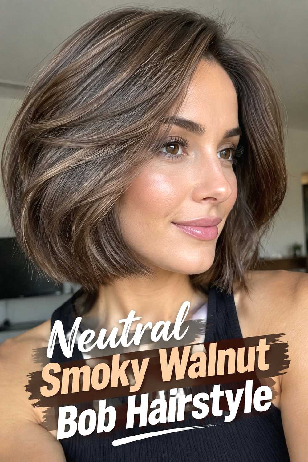 14. Neutral Smoky Walnut Bob Hairstyle