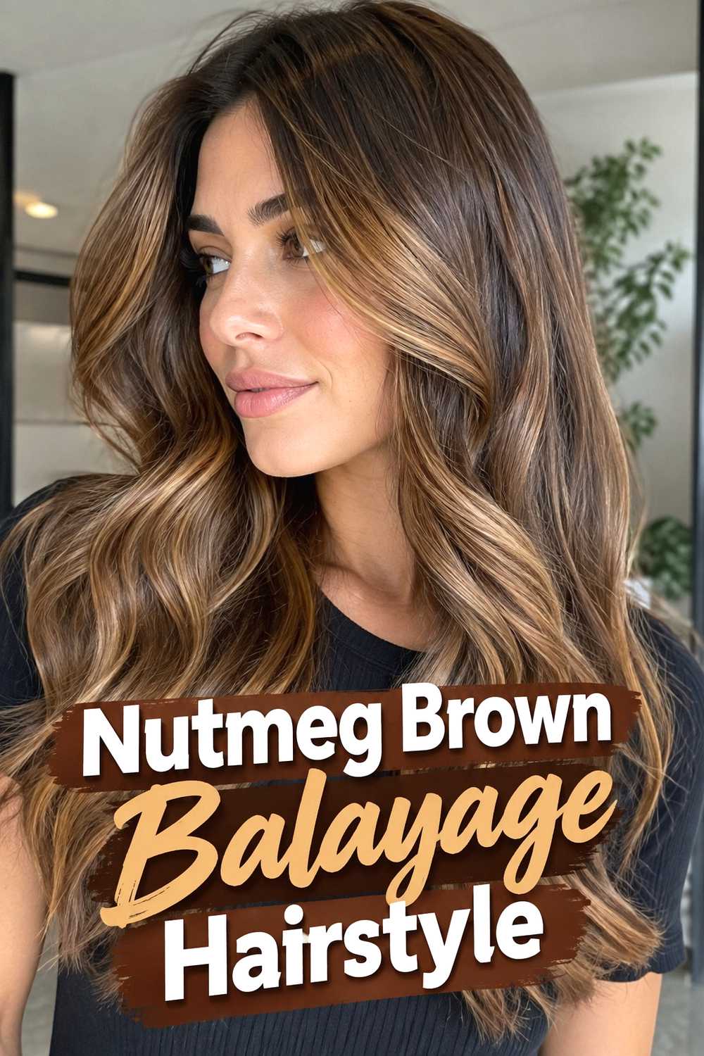 7. Nutmeg Brown Balayage Hairstyle