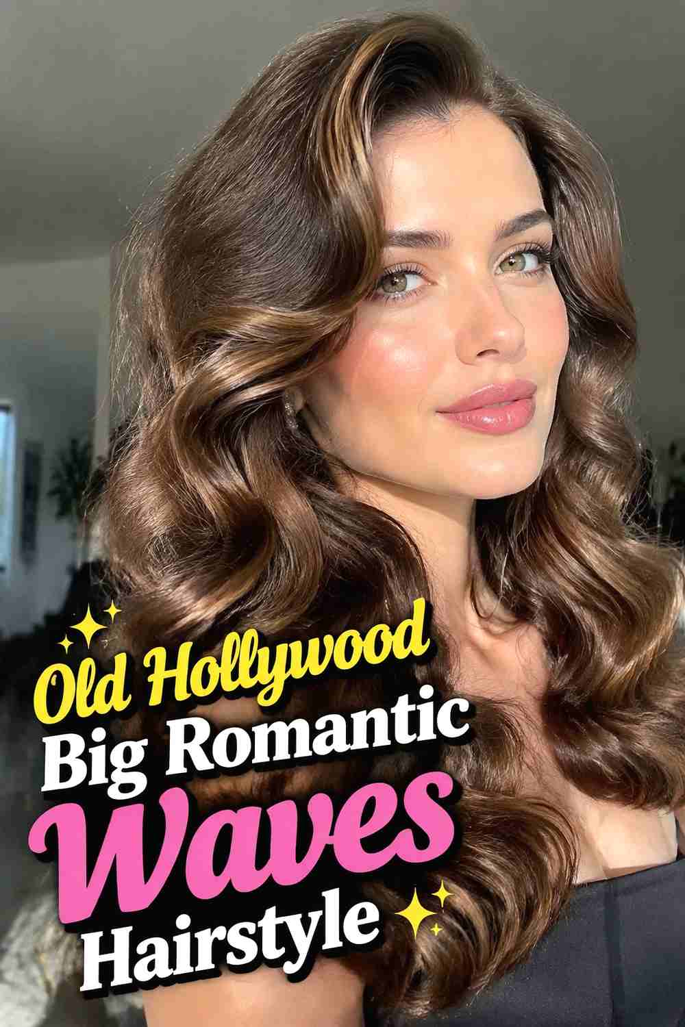 4. Old Hollywood Big Romantic Waves Hairstyle