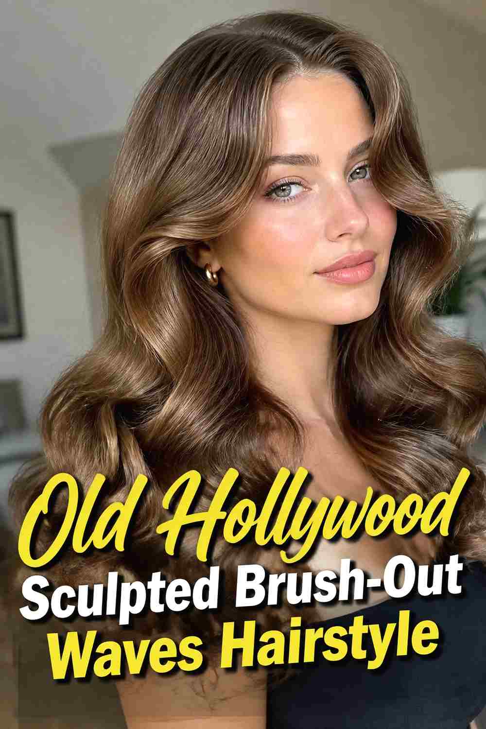 3. Old Hollywood Sculpted Brush Out Waves Hairstyle