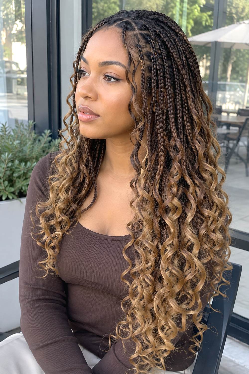 Ombre Milano Curls Braid Hairstyle